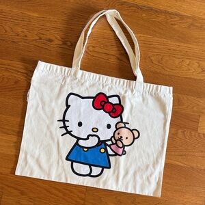 FREE WITH BUNDLE - Hello Kitty Canvas Bag - White and Blue